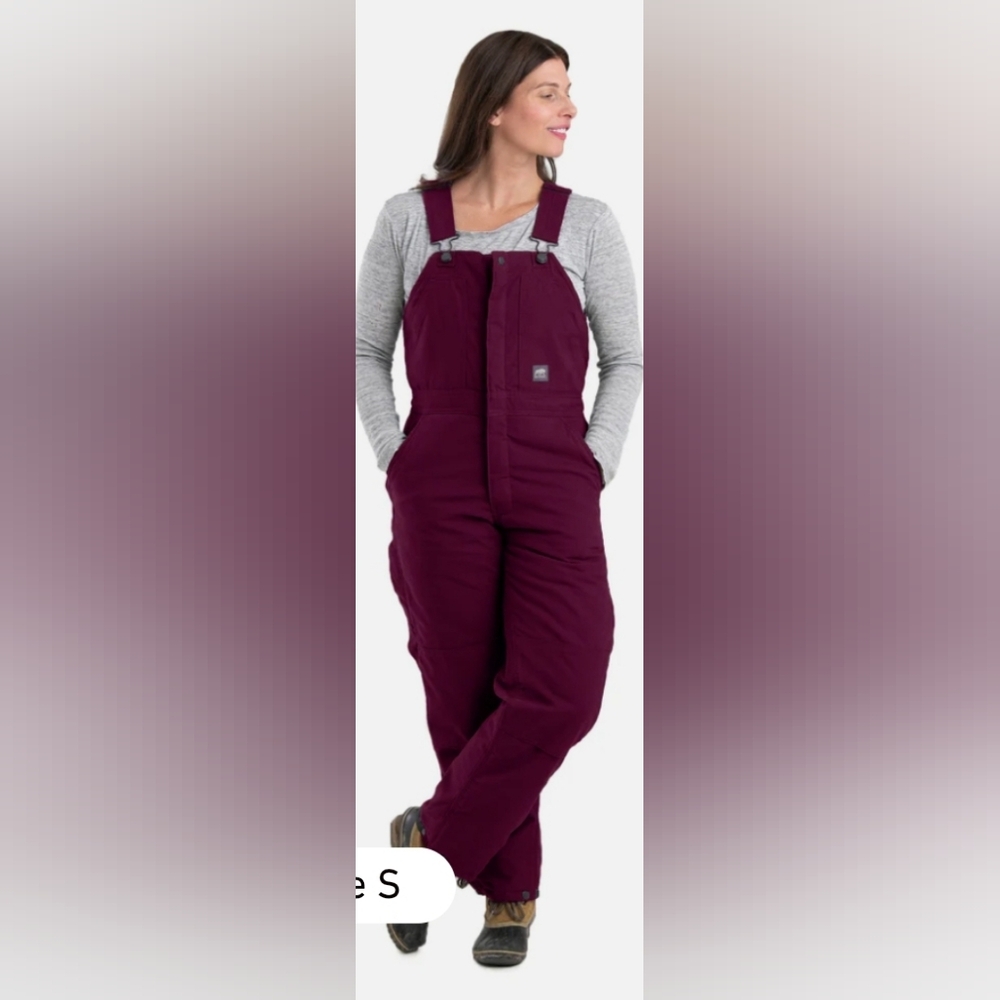 Berne Women's Softstone Duck Insulated Bib Overall Size Large